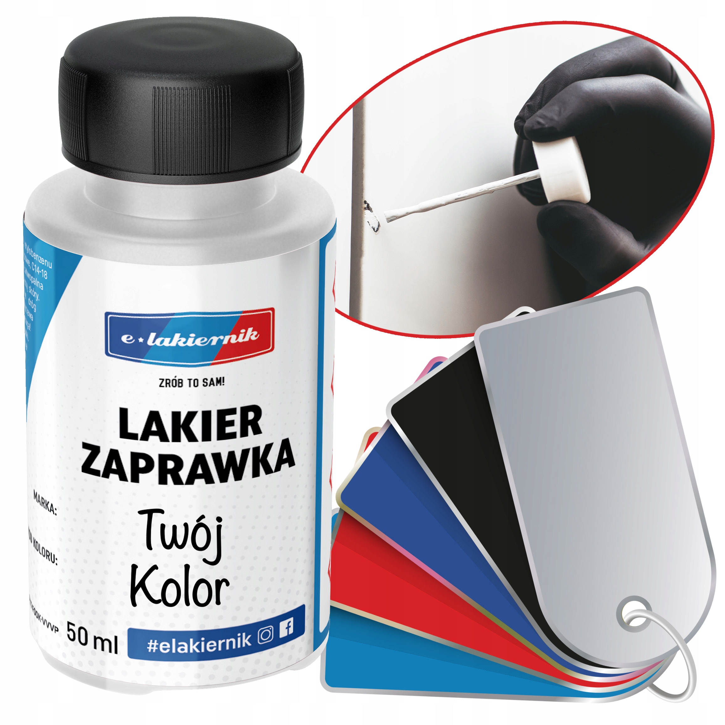 Lakier korekcyjny z pędzlami – zestaw e-lakiernik